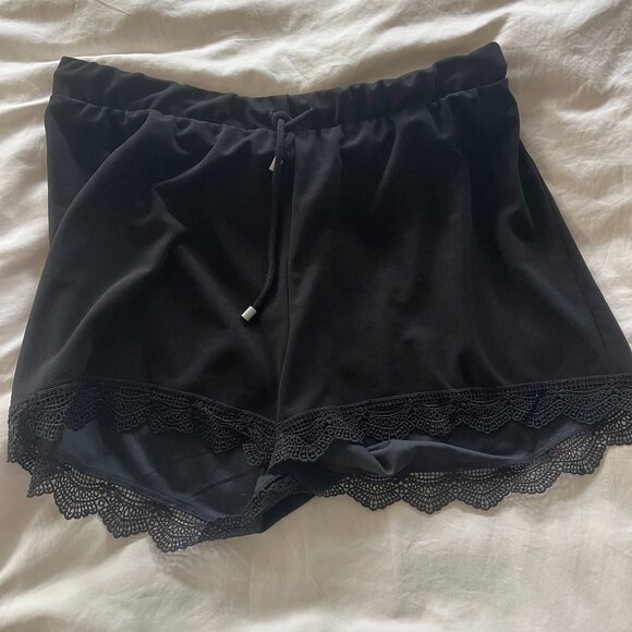 Junarose Drawstring Lace Shorts Size 1x XL Black - Picture 2 of 5